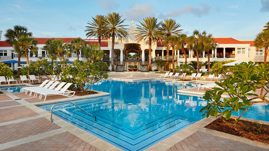 The pool area of the Curacao Marriott Beach Resort.