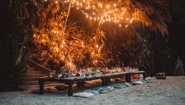 The beach in Ocho Rios is the setting for a customized dinner offered by Island Routes Caribbean Adventures.