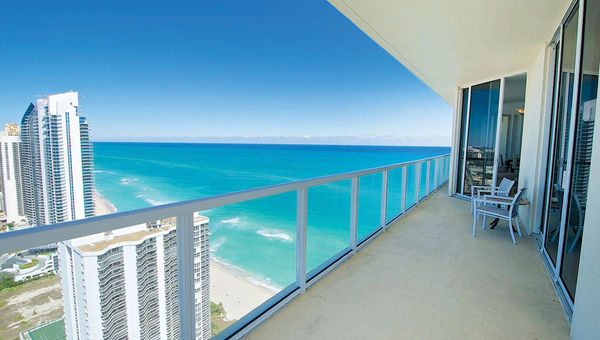 The beachfront balcony view at a Miami accommodation managed by TurnKey Vacation Rentals. The beachfront balcony view at a Miami accommodation managed by TurnKey Vacation Rentals.