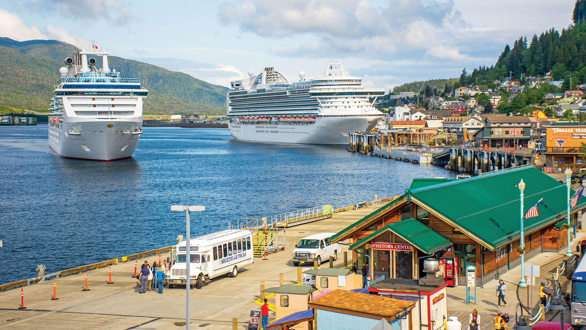 The Coral Princess and the Crown Princess in Ketchikan, Alaska.