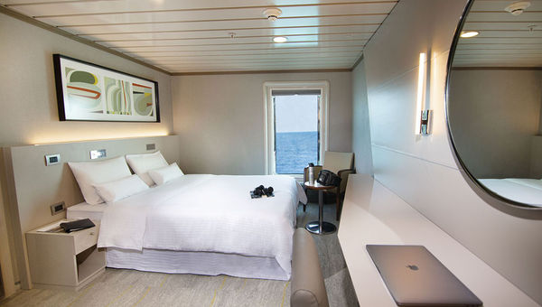 A cabin on Metropolitan Touring’s Galapagos ship, La Pinta.