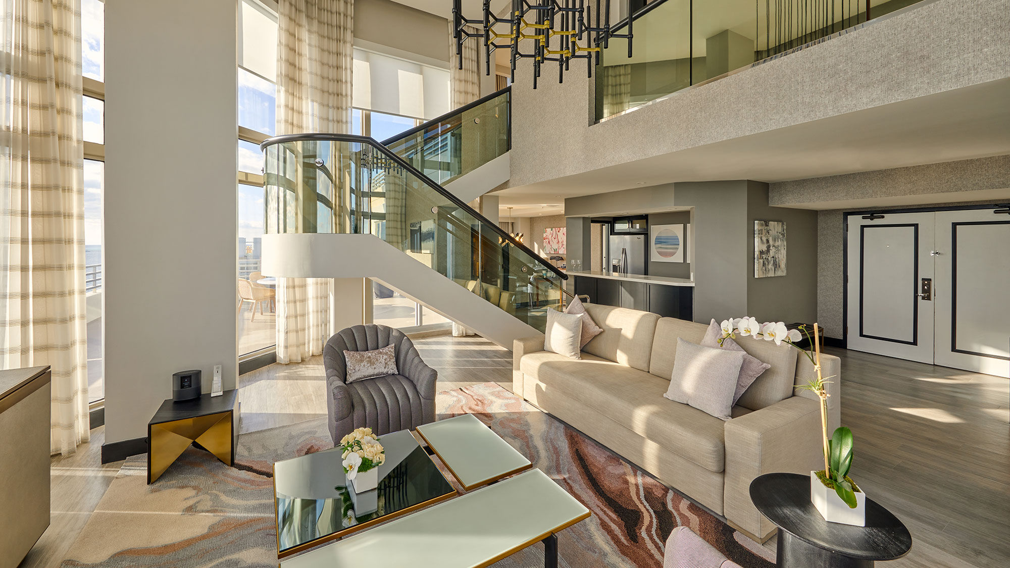 A presidential suite accommodation at the Loews Miami Beach Hotel. As part of a new sales and marketing partnership, guests will be able to book the property on Omni Hotels & Resorts booking sites.