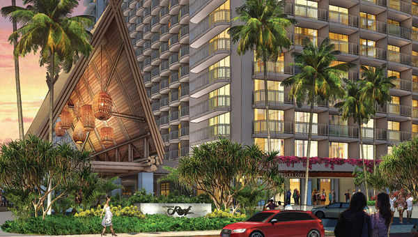 A new color palette, a new dining option and assorted tech upgrades are all part of the refresh at the Outrigger Reef Waikiki Beach. Above, a rendering of the new entryway. A new color palette, a new dining option and assorted tech upgrades are all part of the refresh at the Outrigger Reef Waikiki Beach. Above, a rendering of the new entryway.