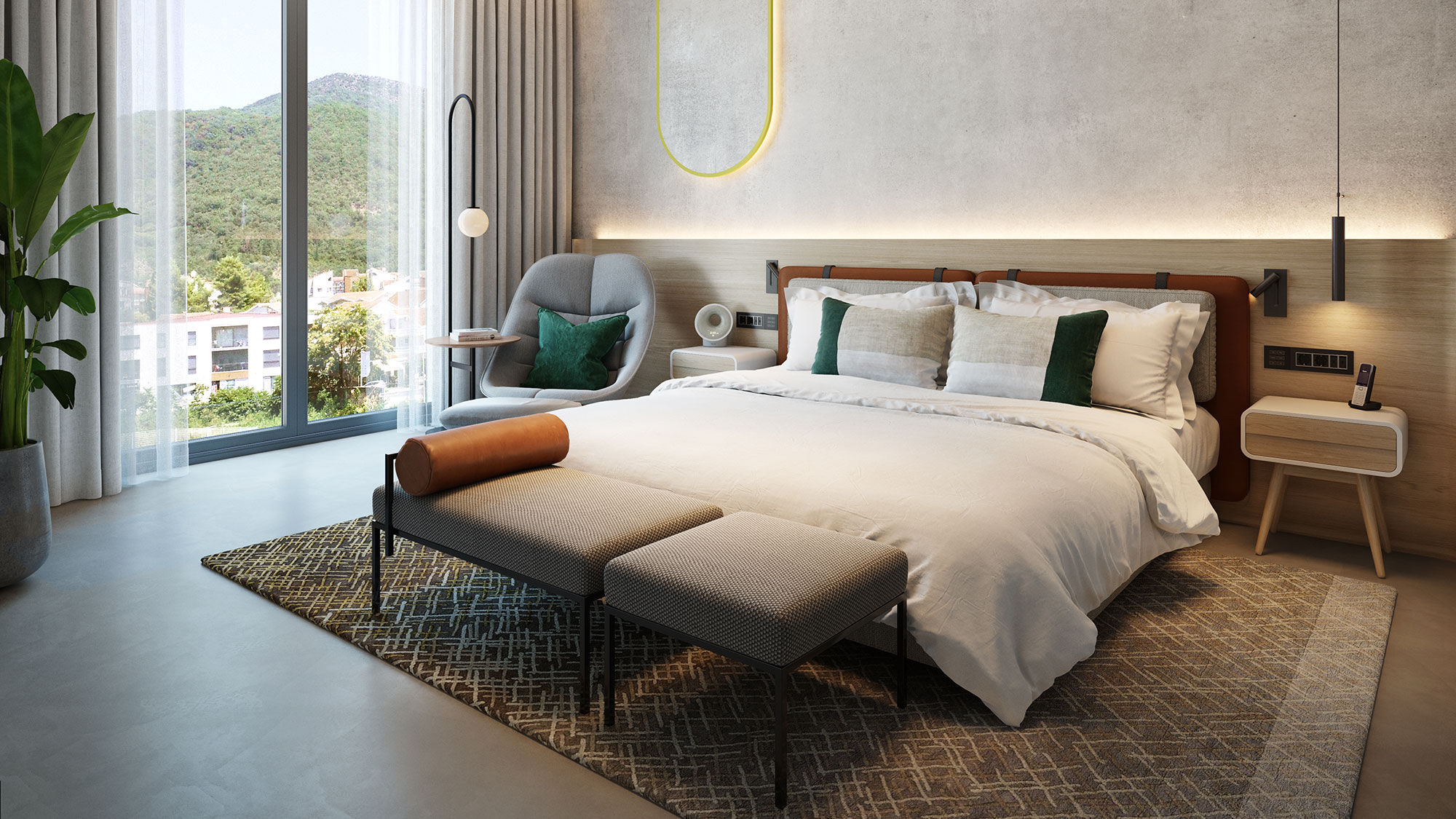 A guestroom at the SIRO Boka Place, which is expected to open at Porto Montenegro in Tivat, Montenegro, in 2023.