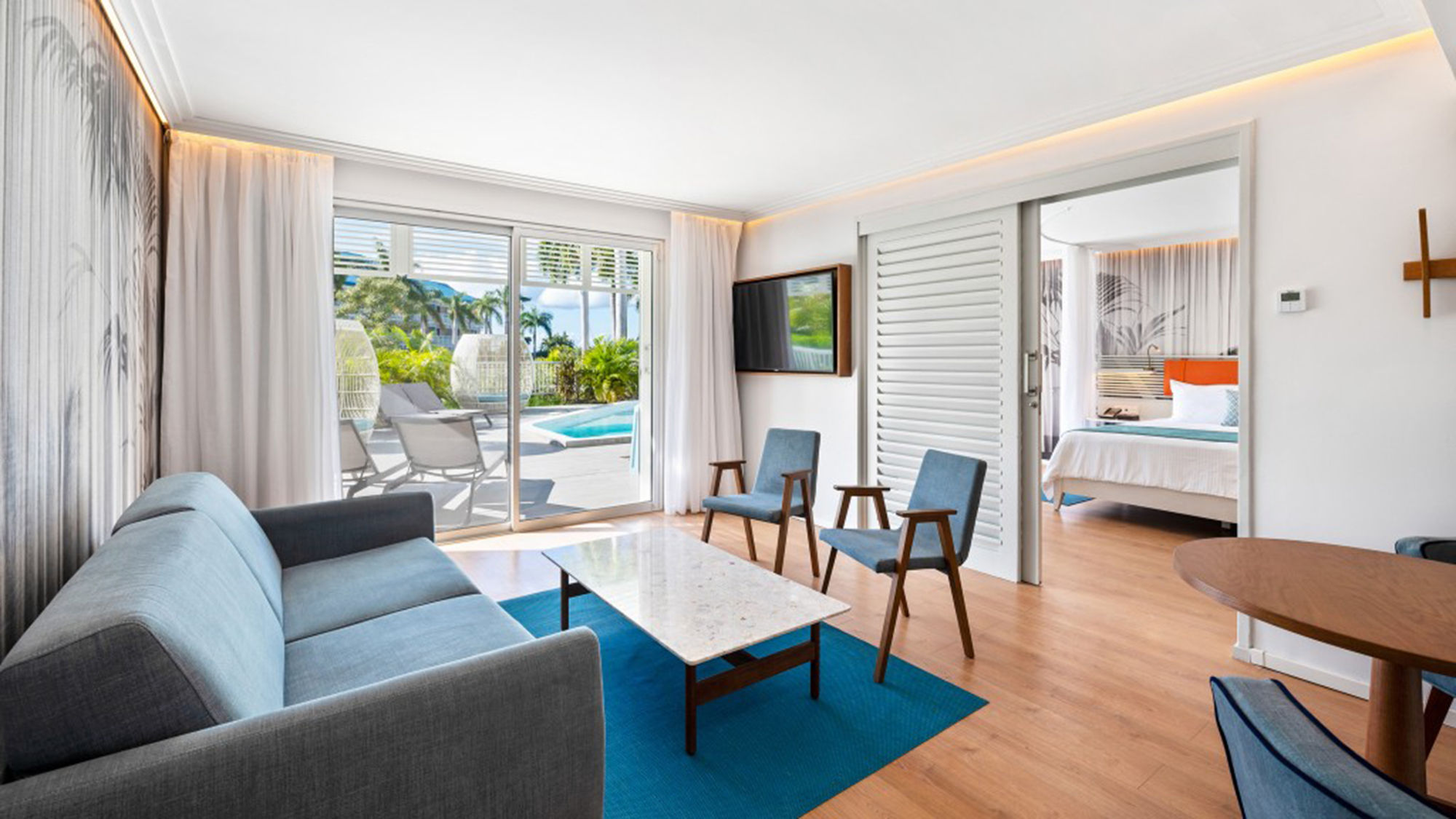 A Corner Suite Swim Out unit at the Secrets St. Martin.
