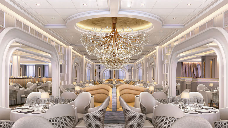 A rendering of the Grand Dining Room, which will be one of nine dining options aboard the Oceania Vista.