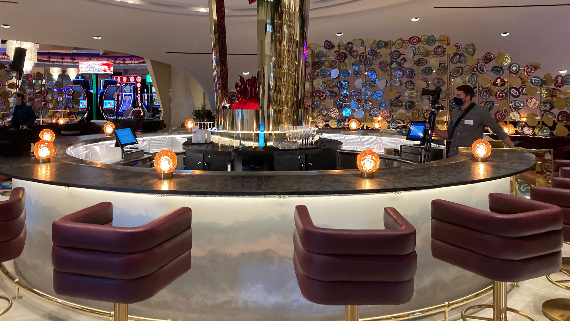 The Bar at Commons Club stands near the entrance to Virgin Hotels Las Vegas.