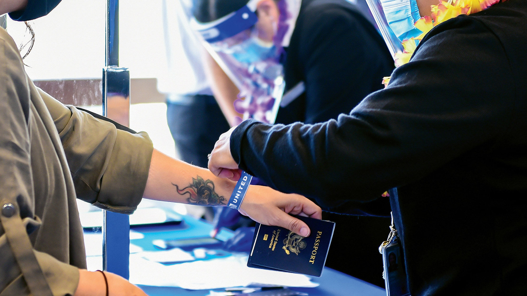 United's Safe Travels screening at San Francisco Airport.