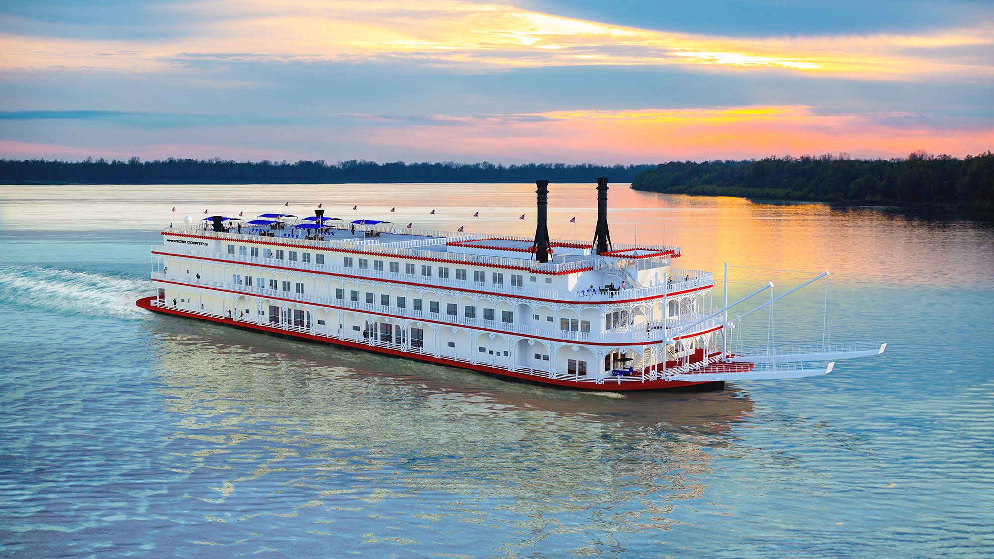 A rendering of the American Countess, which will operate its debut cruise this weekend.