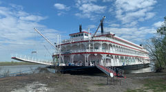 Nearly a year after the pandemic canceled the debut of the American Countess, American Queen Steamboat Company's fourth paddlewheeler was launched March 21, 2021. Pictured, the American Countess on its first stop in Nottoway, La.