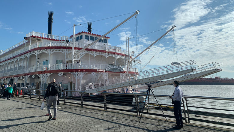 The American Countess in New Orleans. The ship is American Queen Steamboat Company's fourth paddlewheeeler.