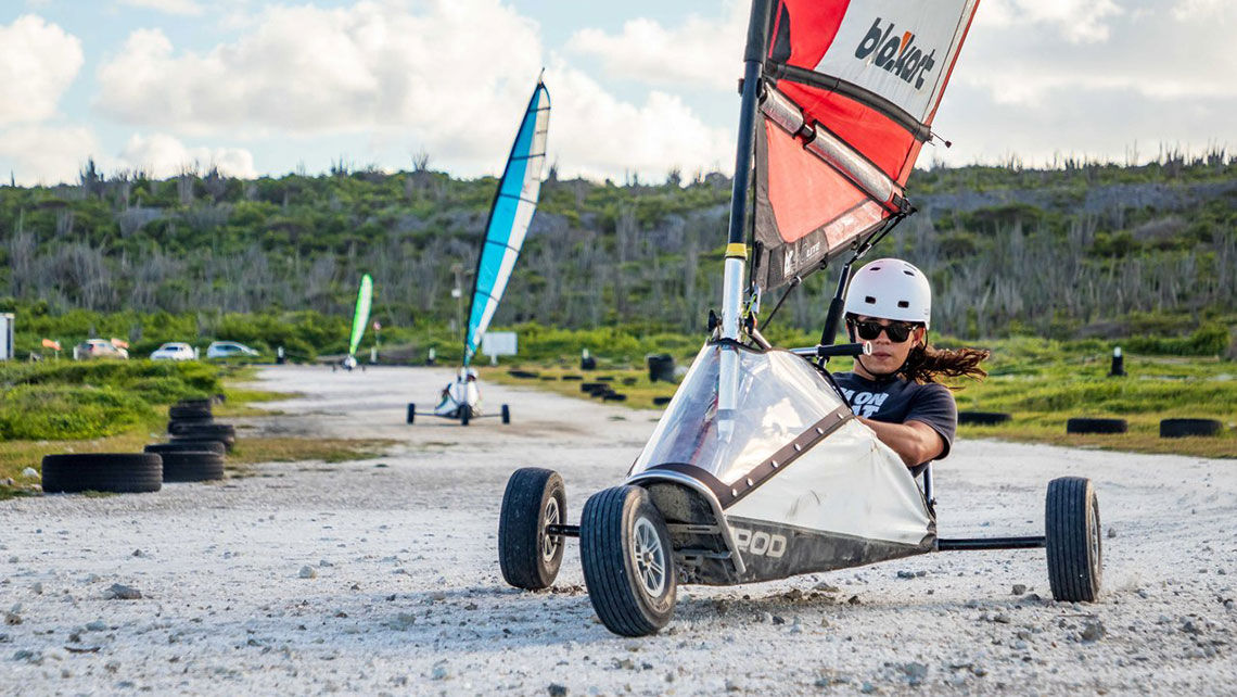 Landsailing is popular among tourists and locals on Bonaire.