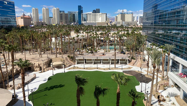 Virgin Hotels Las Vegas' Event Lawn sits atop what was once the Hard Rock's Rehab pool. Virgin Hotels Las Vegas' Event Lawn sits atop what was once the Hard Rock's Rehab pool.
