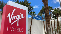 Virgin Hotels Las Vegas, the former Hotel Rock Hotel, is just east of the Strip and near McCarran Airport.