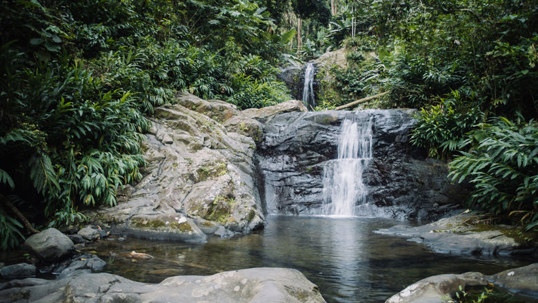 Delicias Falls in central Puerto Rico, about a half-hour’s drive from San Juan. The island is eliminating the Covid-testing requirement for vaccinated travelers from the U.S.
