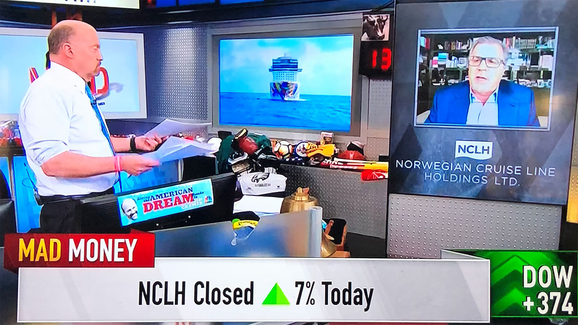 Norwegian Cruise Line Holdings' Frank Del Rio speaking with Jim Cramer on CNBC's "Mad Money."