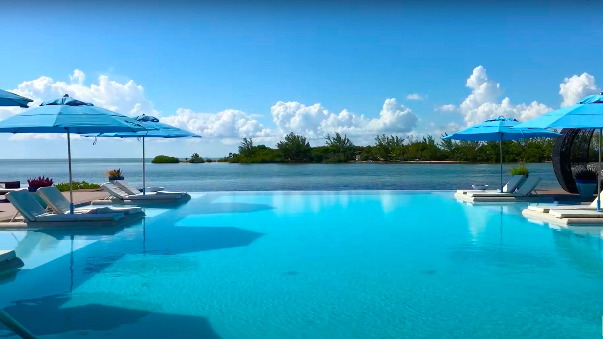 The infinity pool at the Turtle Island Beach Resort, Trademark Collection by Wyndham in Belize.