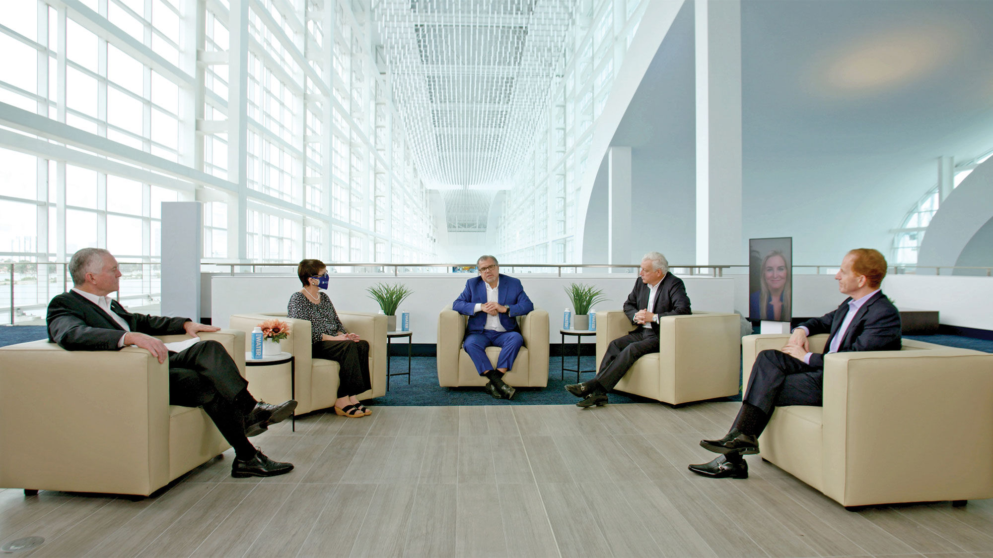 Norwegian Cruise Line Holdings CEO Frank Del Rio and Norwegian Cruise Line executives in the first episode of the "Embark" series.