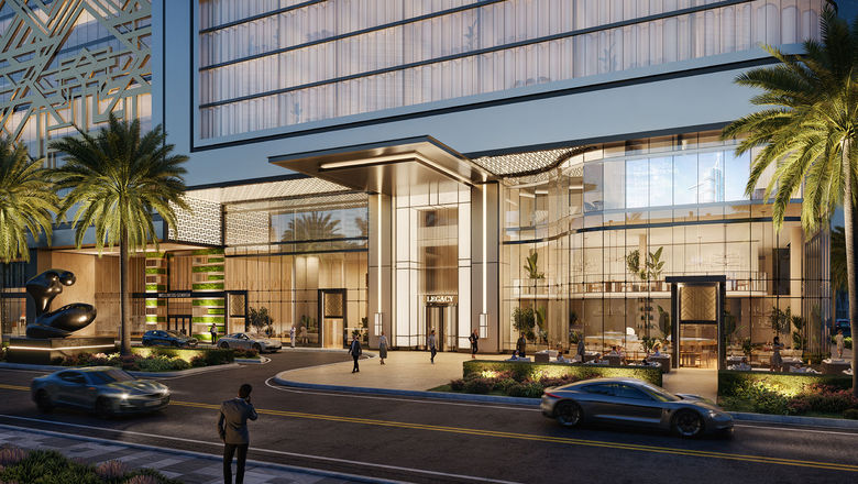 A rendering of the entrance to the Legacy Hotel in the Worldcenter complex in Miami; Accor will manage the property.