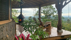 The deck at the Origins Luxury Lodge in Costa Rica.
