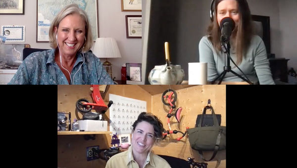 Clockwise from top right: Senior editor Jeri Clausing, Folo podcast host Rebecca Tobin and Shannon Guihan of the Travel Corporation.