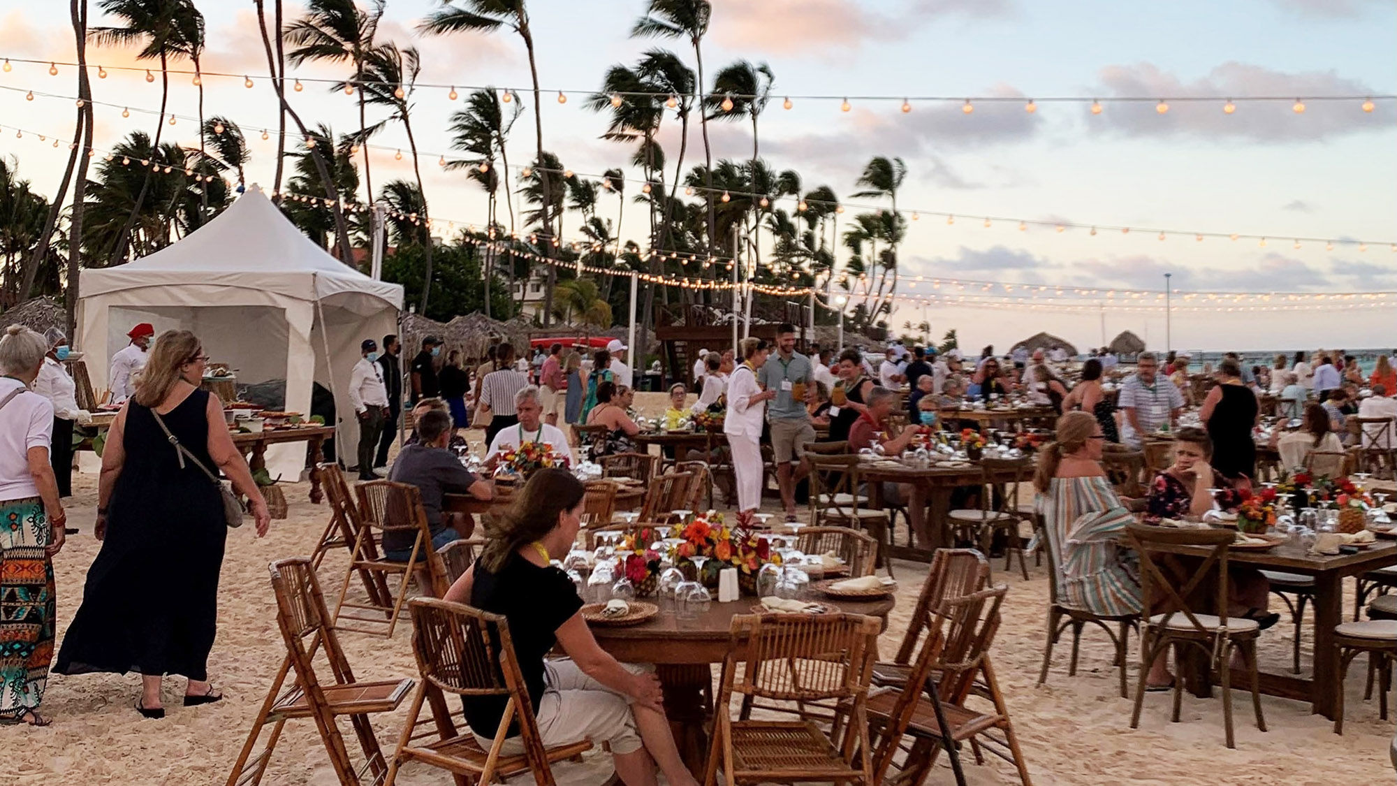 Travel advisors gather for ALG Vacations' 500 Club Silver dinner Wednesday night at the Secrets and Dreams Royal Beach resorts in Punta Cana, Dominican Republic.