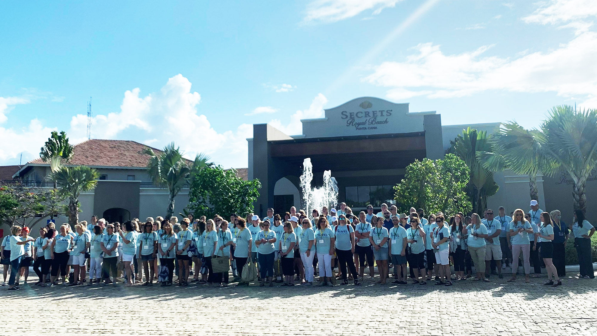 Members of ALG Vacations' 500 Club Silver at the company's rewards trip at the Secrets and Dreams Royal Beach resorts in Punta Cana, Dominican Republic.