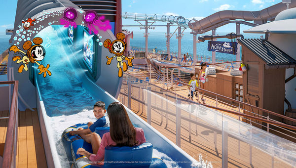 The AquaMouse water ride is one of the features that will be debuting on the Disney Wish.