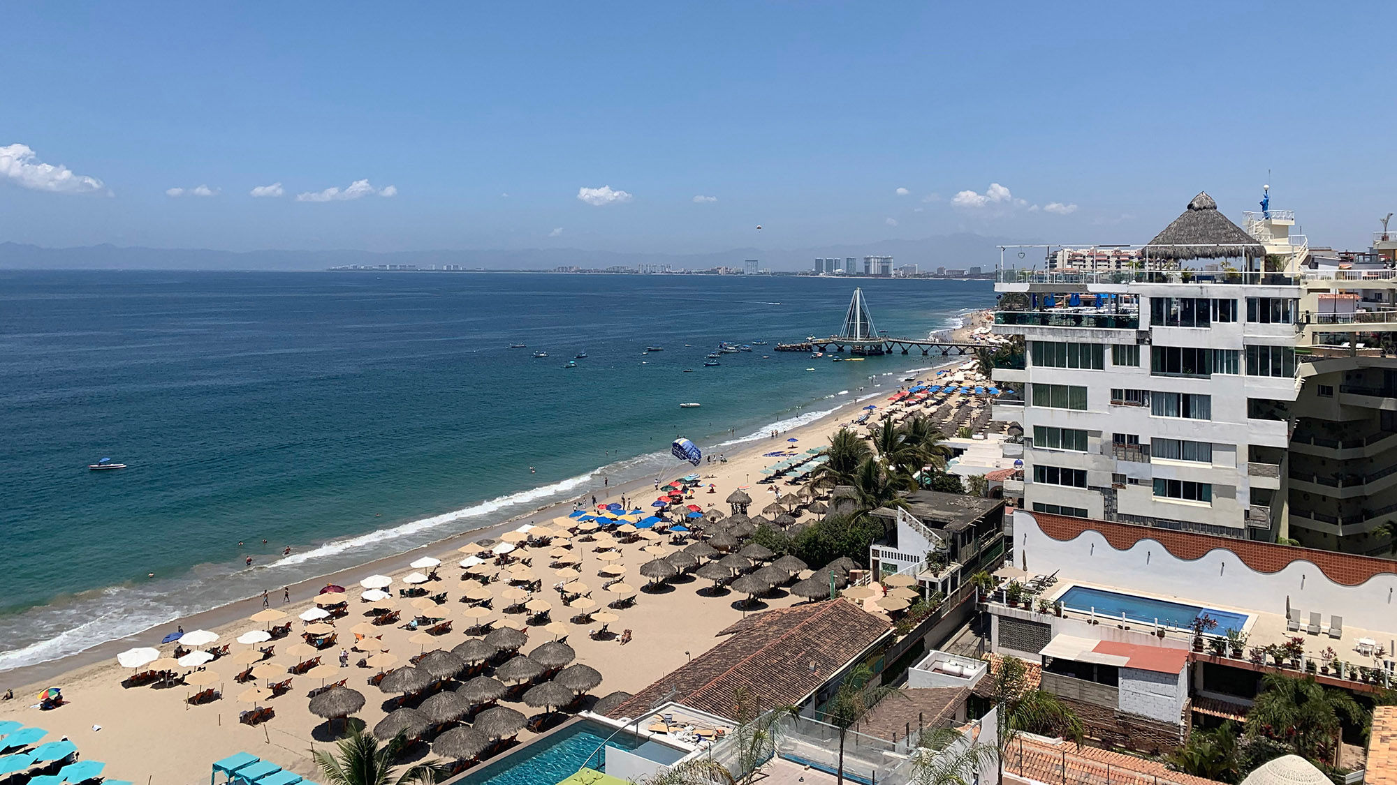 Los Muertos beach, as seen from the new Mantamar tower at the Almar Resort in Puerto Vallarta.