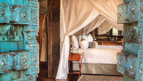 A guestroom at Tembo Plains Camp. A guestroom at Tembo Plains Camp.