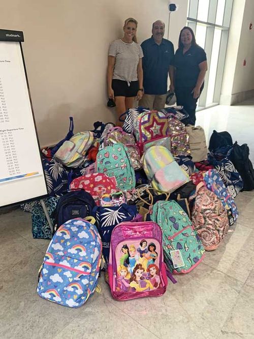 ALG executives Jacqueline Marks, Scott Wiseman and senior marketing director Erin McCarthy with travel advisor donations set for delivery to 2nd Mile Missions in Punta Cana. ALG executives Jacqueline Marks, Scott Wiseman and senior marketing director Erin McCarthy with travel advisor donations set for delivery to 2nd Mile Missions in Punta Cana.