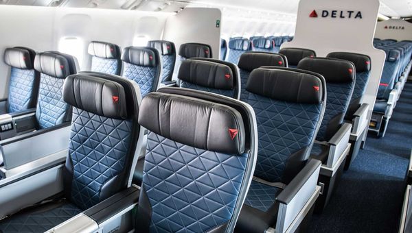 Delta's premium select cabin. Delta's premium select cabin.