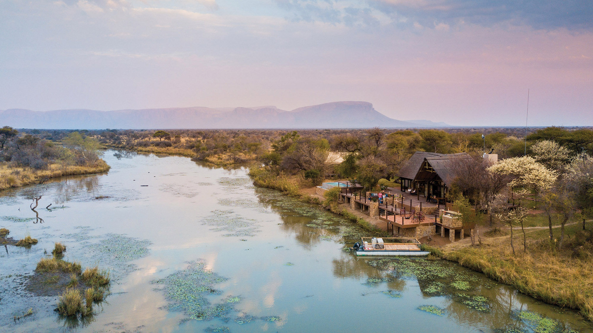 Founders Camp, part of the Classic Portfolio, overlooks the Matlabas River in South Africa.