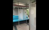 Transportation and many attraction ride vehicles have barriers in place to keep different parties separated. Here, plexiglass dividers in the monorail.