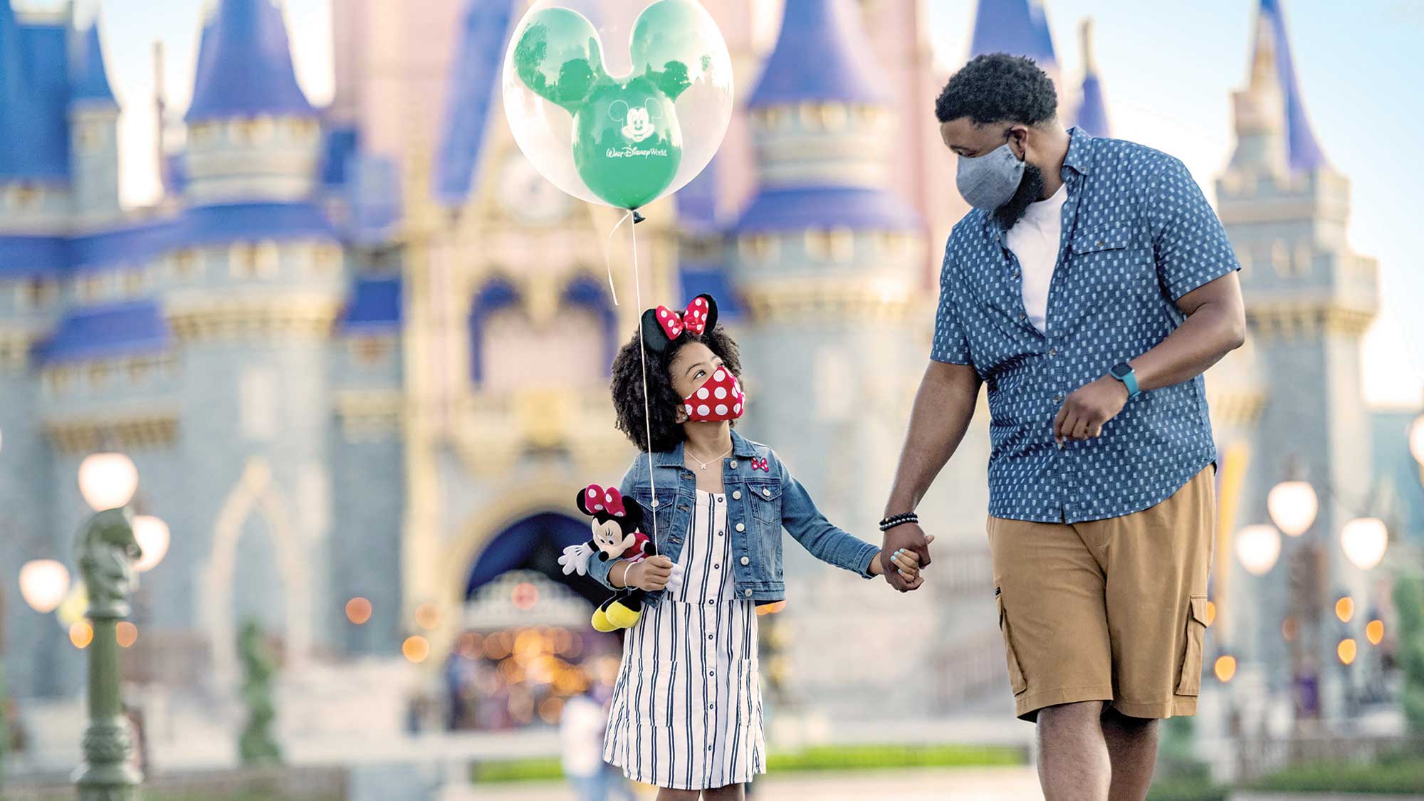 All guests and cast members must wear face masks covering their mouths and nose, except when drinking or eating while stationary and distanced.