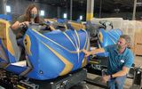 Currently under construction at Epcot is the new roller coaster, Guardians of the Galaxy: Cosmic Rewind. It features "omnicoaster" vehicles, being inspected here by Imagineers, which enable guests to be rotated along the ride track in any direction while moving at high speeds. Disney said the ride system is the first of its kind.