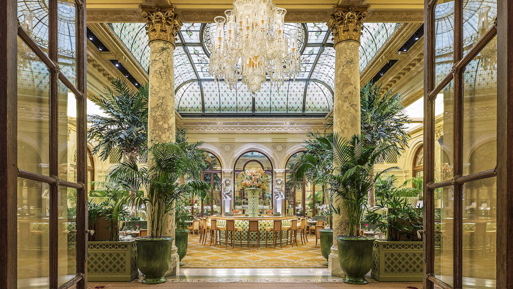 The Palm Court restaurant at New York's Plaza Hotel, which will reopen next month.