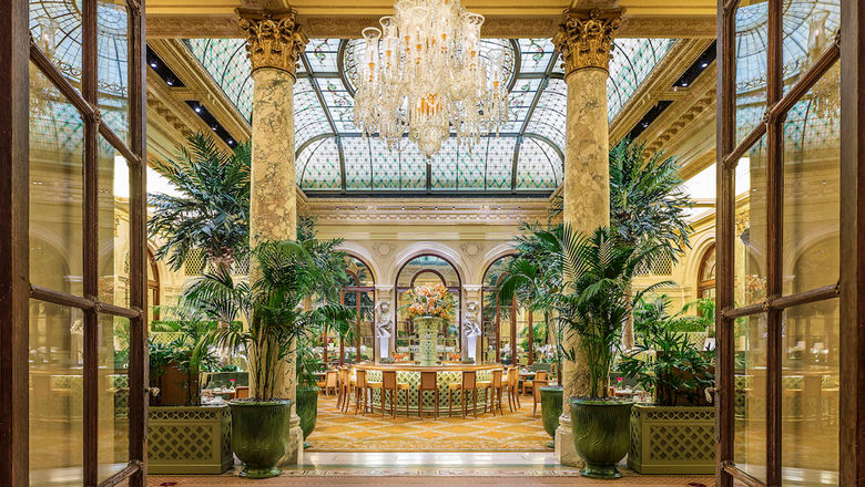 The Palm Court restaurant at New York's Plaza Hotel, which will reopen next month.