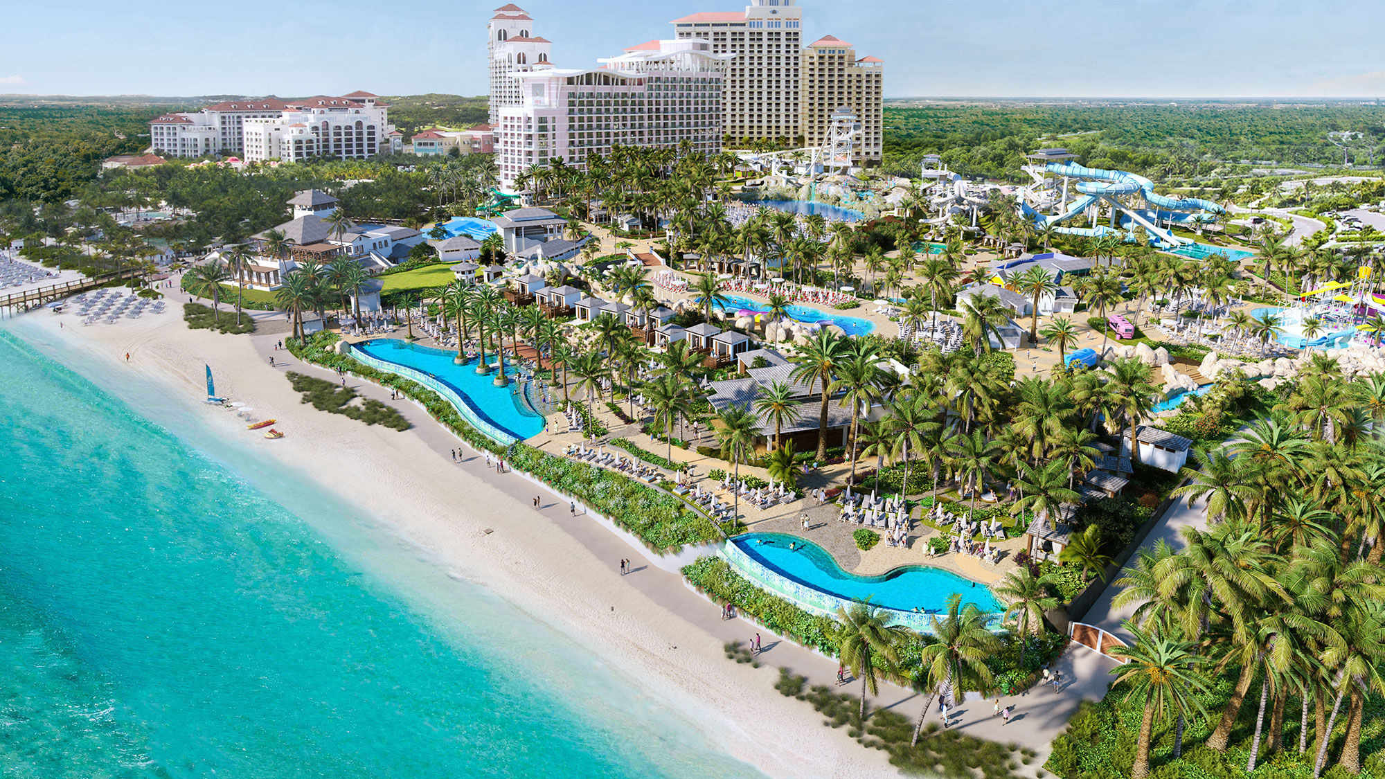 An aerial view of Baha Bay, Baha Mar's new 15-acre waterpark.