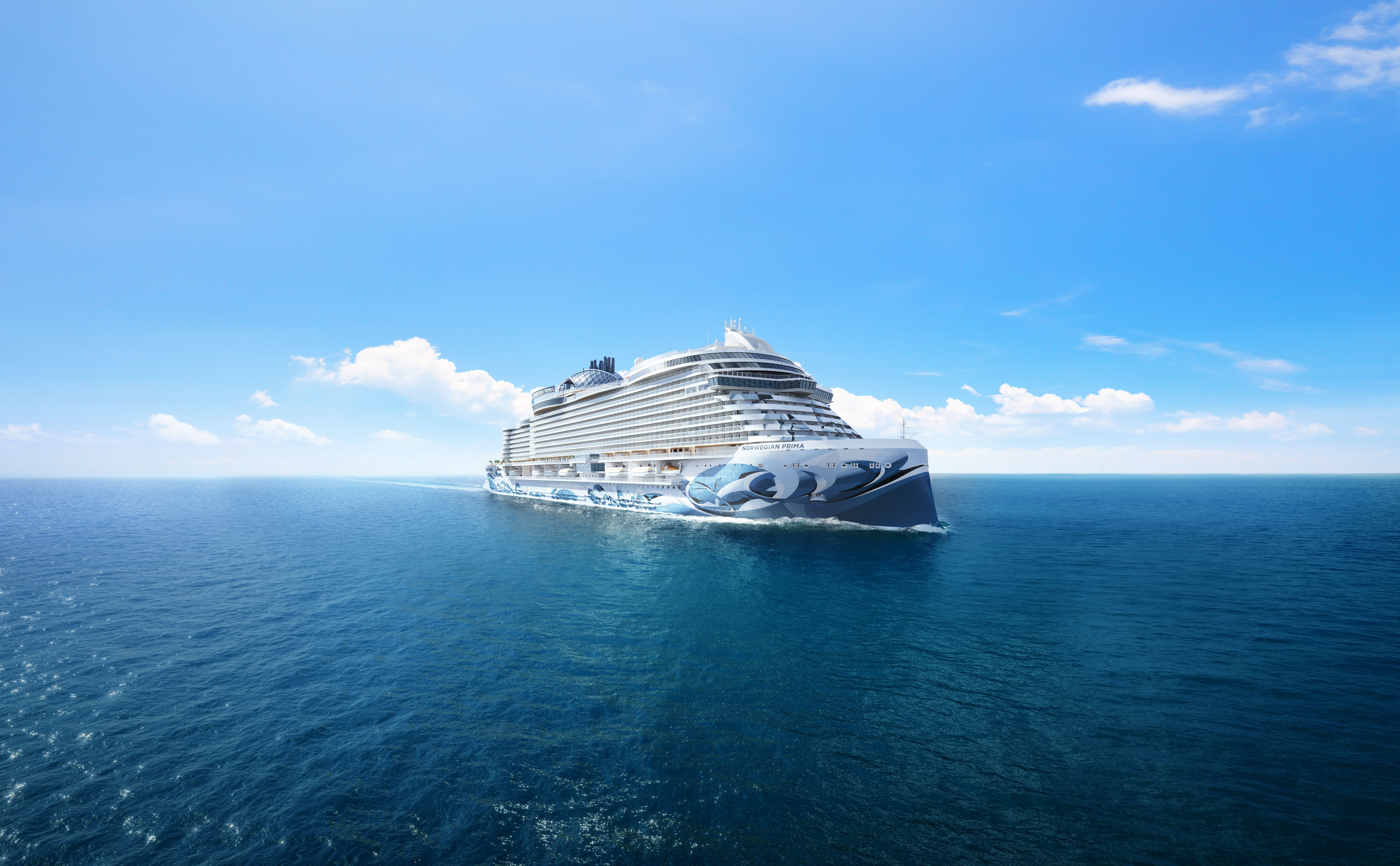 A rendering of Norwegian Cruise Line’s next new ship, the Norwegian Prima, the first in a class of the same name.