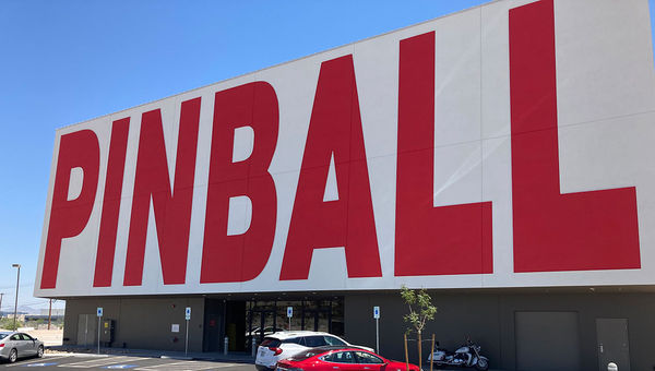 It's kind of hard to miss the new home of the Pinball Hall of Fame on Las Vegas Boulevard South. It's kind of hard to miss the new home of the Pinball Hall of Fame on Las Vegas Boulevard South.