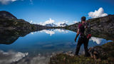 Skagway's mayor hiking in Alaska. Skagway's mayor hiking in Alaska.