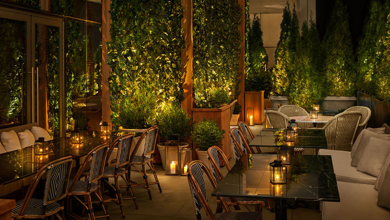 The Terrace & Outdoor Gardens dining venue at the Times Square Edition hotel in Manhattan.