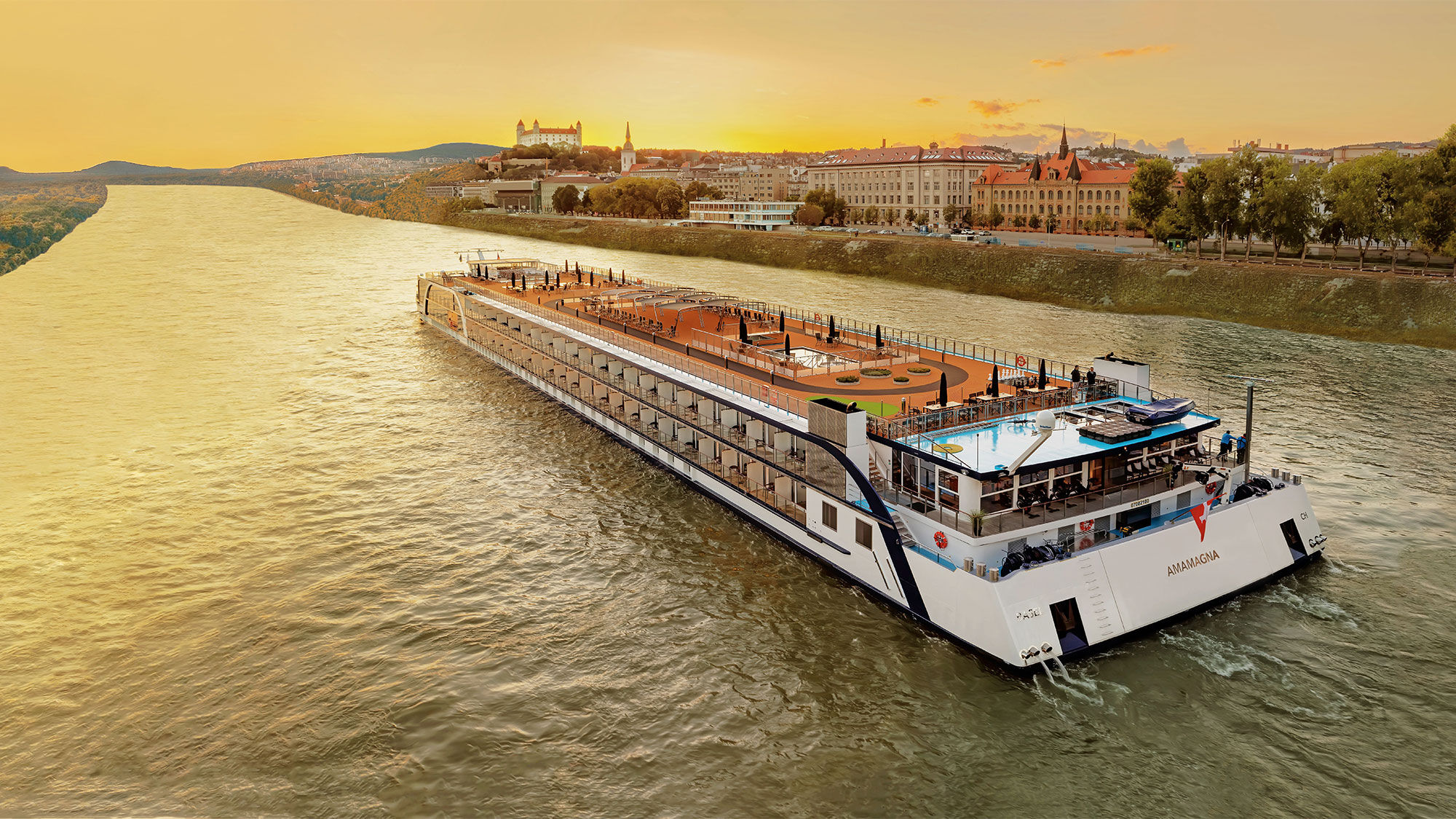 AmaWaterways' AmaMagna cruising the Danube.