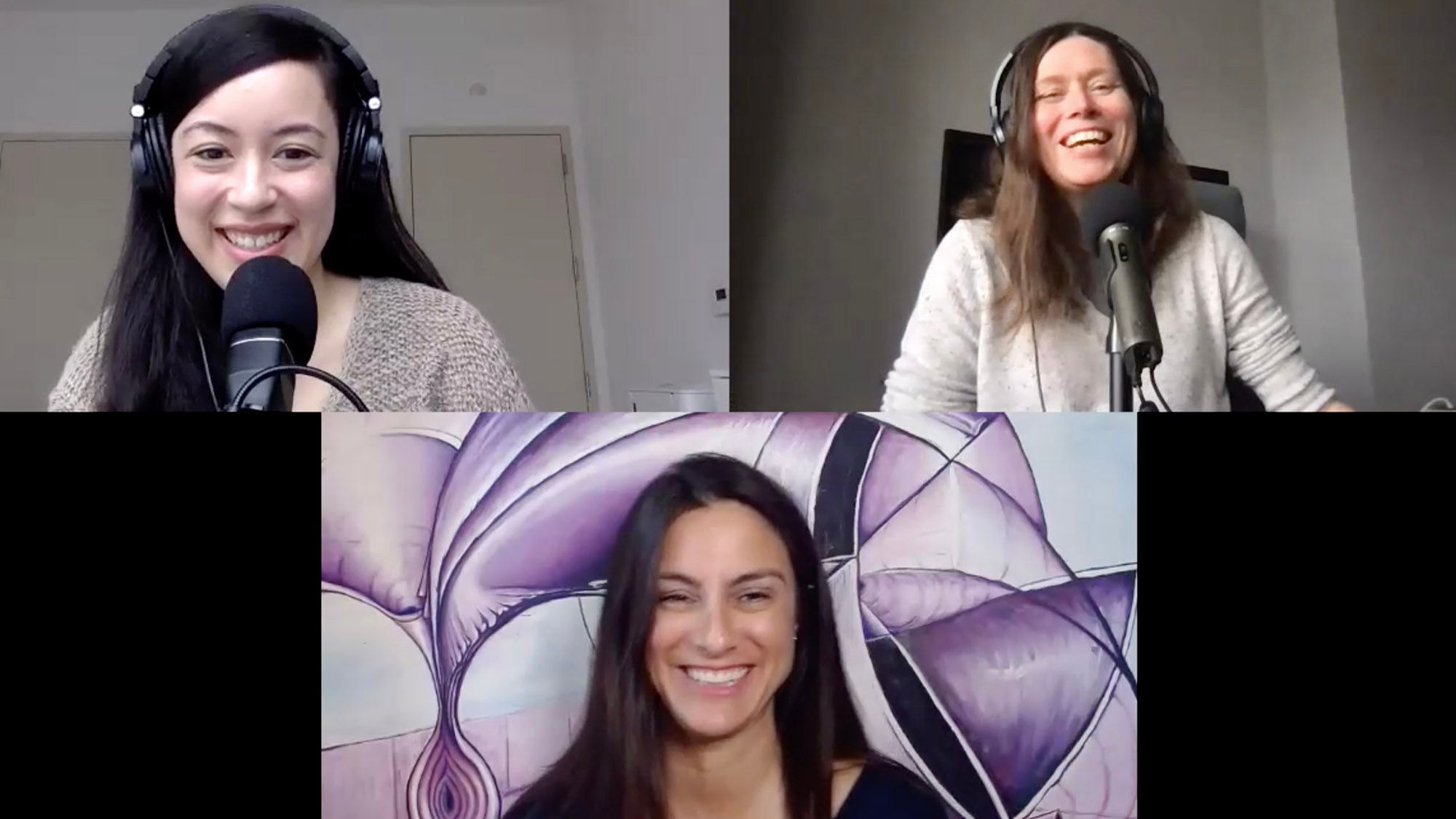 Wellness travel on the Folo by Travel Weekly podcast, clockwise from top left: Senior editor Christina Jelski, managing editor Rebecca Tobin and Dawn Oliver, the founder of Well Xplored and a wellness-travel expert.