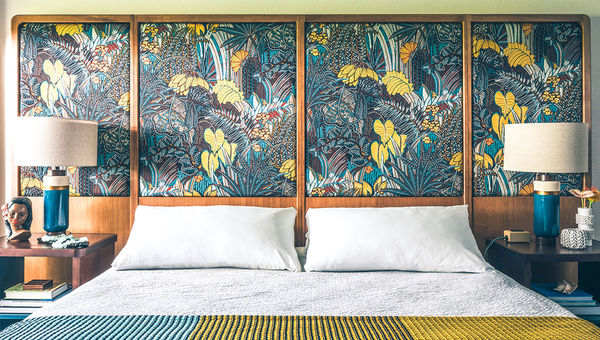 Guestrooms at the White Sands Hotel have been given a midcentury-modern revamp with a bright, tropical color palette. Guestrooms at the White Sands Hotel have been given a midcentury-modern revamp with a bright, tropical color palette.