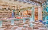 The fish station is one of nine designated stations at the buffet.