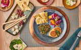 Mediterranean-style food is featured at the Bacchanal Buffet.