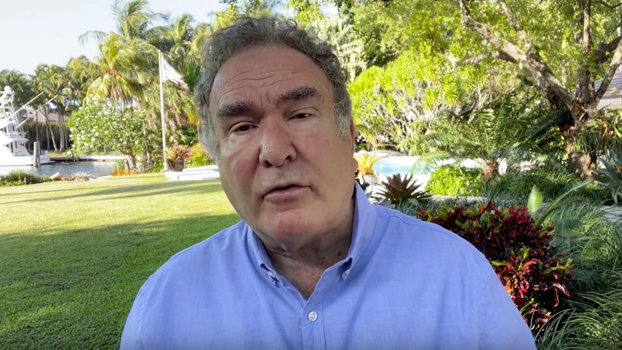 A still from a video of Royal Caribbean Group CEO Richard Fain to travel advisors.