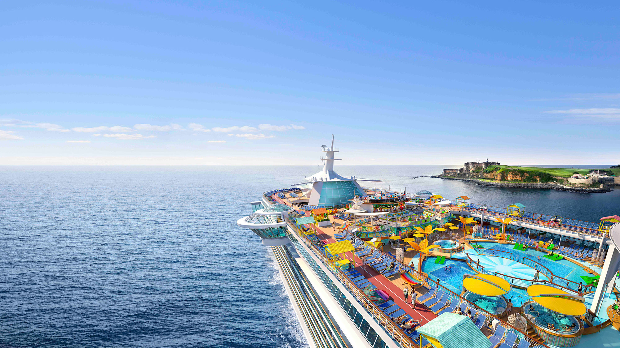 A rendering of the refurbished top deck of the Freedom of the Seas.